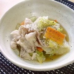 A picture of Chinese Cabbage & Pork Simmered with Consommé and Butter.