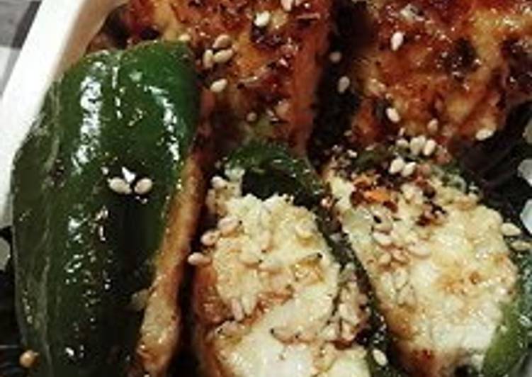 Steps to Prepare Any-night-of-the-week Stuffed Green Peppers for Bento