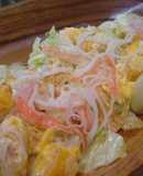 Lettuce Salad with Crab Stick and Egg Stir-Fry