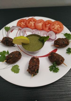 A picture of Soya chunks kebabs😍.