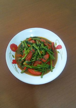 Foto resep Cah kangkung terasi pedas