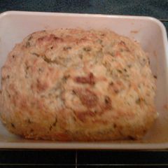 A picture of Cheddar-Chive Beer Bread.