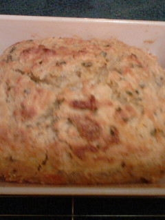 A picture of Cheddar-Chive Beer Bread.