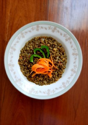 A picture of Green grams (pacha payir kalambu).