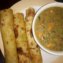 A picture of Soft layered pumpkin chapati.