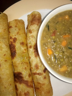 A picture of Soft layered pumpkin chapati.