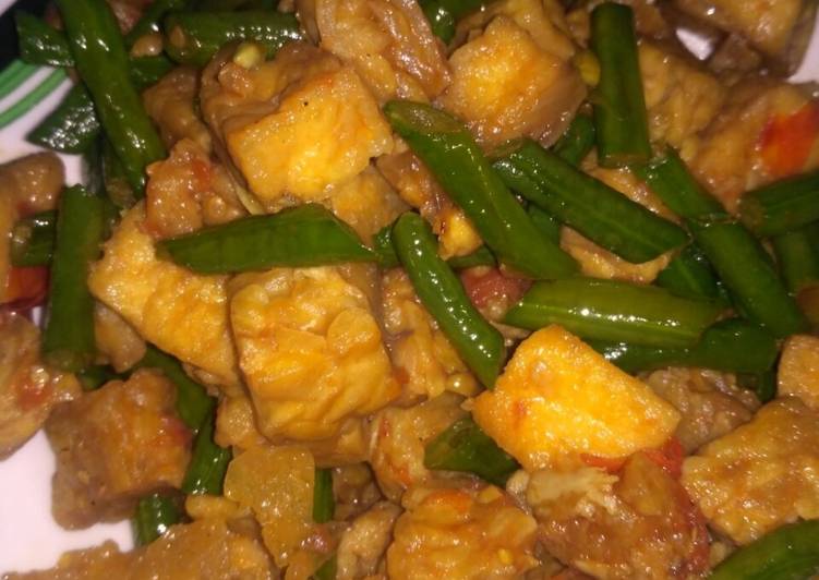 Resep: SempurnaTumis kacang panjang tahu tempe.,., #Terasi 