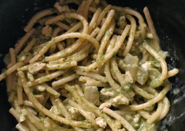 Langkah Membuat Spaghetti cream spinach for balita 1+ yang simpel