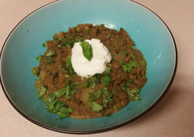 Everyday Fresh Coconut curry lentils and potatoes