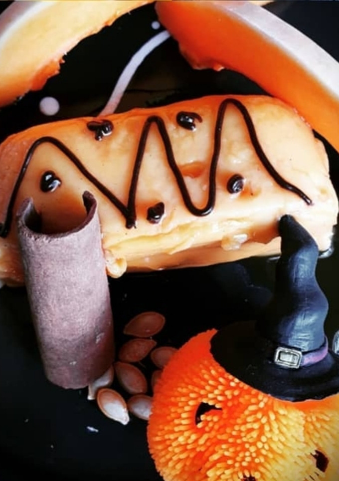 Una foto de Flan de Calabaza (Postre cubano) Halloween