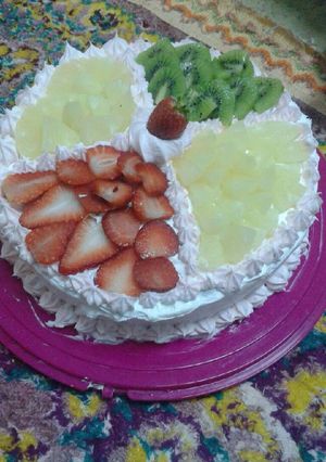 صورة لوصفة كيكه الفواكه