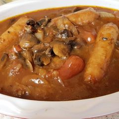 A picture of My Sausage,Mushroom and gravy bake. 😀.