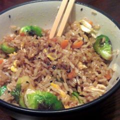 A picture of Brussels Sprout Brown Rice.