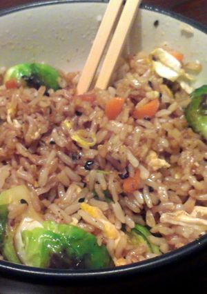 A picture of Brussels Sprout Brown Rice.