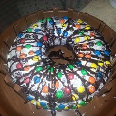 A picture of betty crocker cake with some additions.