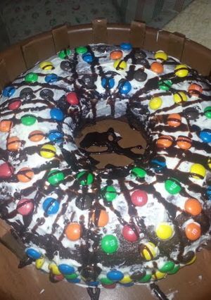 A picture of betty crocker cake with some additions.