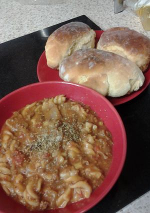 A picture of Moes beef, mushroom and Tomato Pasta Twirls Stew.