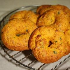 A picture of Baked Donuts with Kabocha and Raw Cane Sugar.
