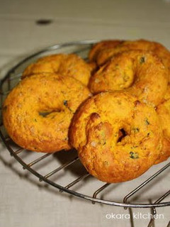 A picture of Baked Donuts with Kabocha and Raw Cane Sugar.
