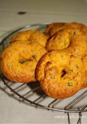A picture of Baked Donuts with Kabocha and Raw Cane Sugar.
