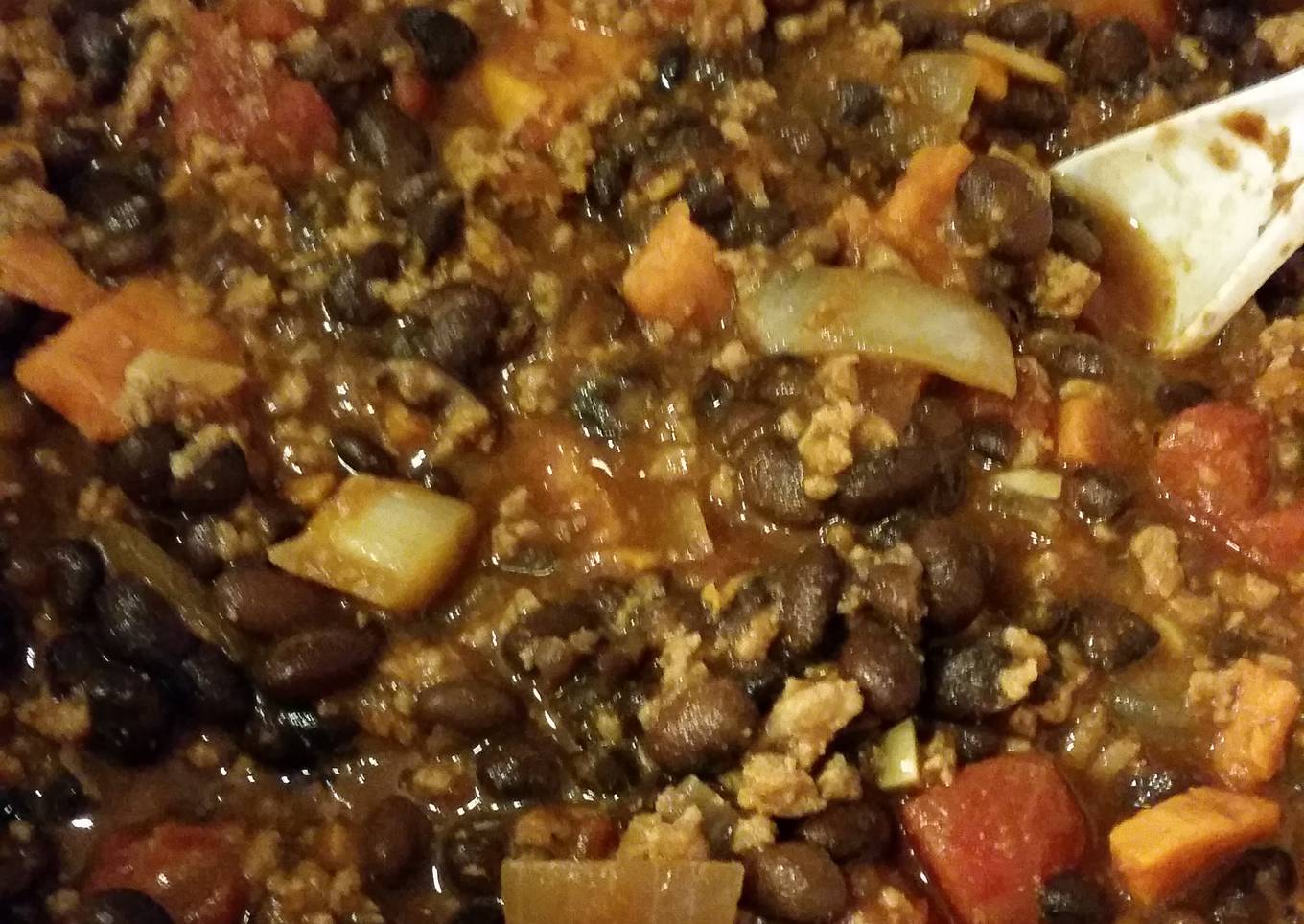 Turkey, Sweet Potato, Black Bean Chili