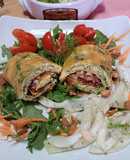 Rotolo di uova con rucola,farcito con bresaola e parmigiano