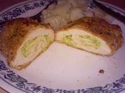 A picture of stuffed chicken breast