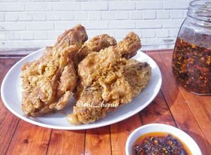 Foto resep 962. Ayam Goreng Kipas dengan Chili Oil