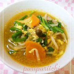 A picture of Bean Sprouts and Your Favourite Vegetable Miso Kimchi Soup.