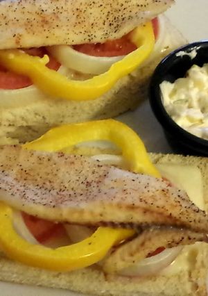 A picture of Open-faced Tilapia Sandwich.