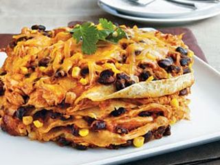 Crock Pot Chicken Enchilada Stack