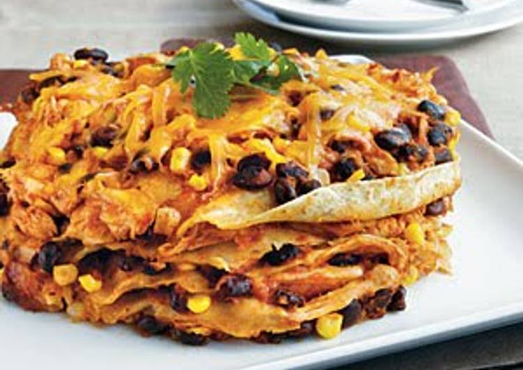 Crock Pot Chicken Enchilada Stack