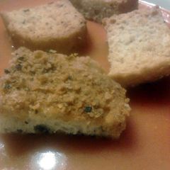 Italian Parmesian Croutons for Soups A picture of Italian Parmesian Croutons for Soups.