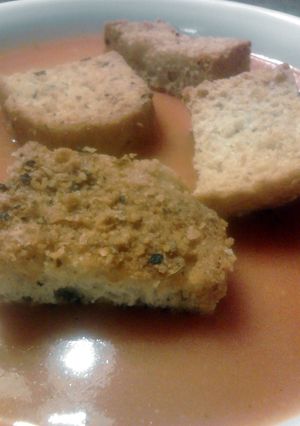 A picture of Italian Parmesian Croutons for Soups.