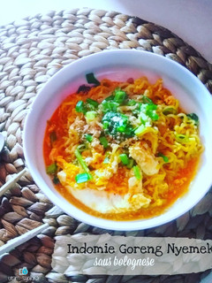 Foto resep Indomie Goreng Nyemek Saos Bolognese