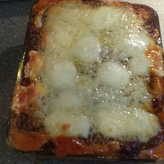 A picture of egg plant lasagna .