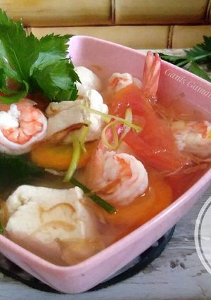 Foto resep Sup Udang Tahu Bakso #PR_OlahanUdang