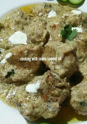 A picture of White creamy karhai by Saima Sameer Ali #ramadankitayari.