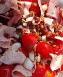 Ensalada de lenteja, jamón y tomate