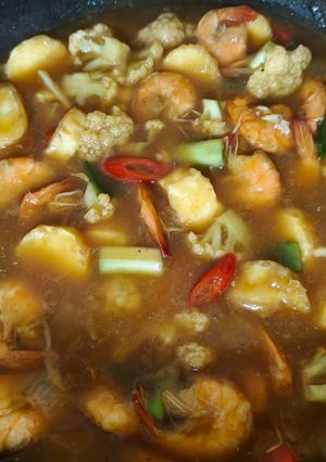 Foto resep Udang Tofu Kembang Kol