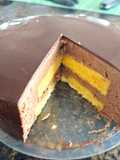 Semifrío de naranja y chocolate