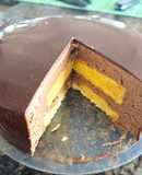 Semifrío de naranja y chocolate
