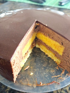 Una foto de Semifrío de naranja y chocolate