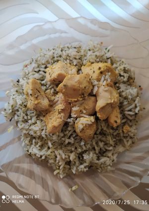 عکسی از دستور سبزی پلو با مرغ