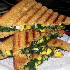 Spinach and corn sandwich A picture of Spinach and corn sandwich.