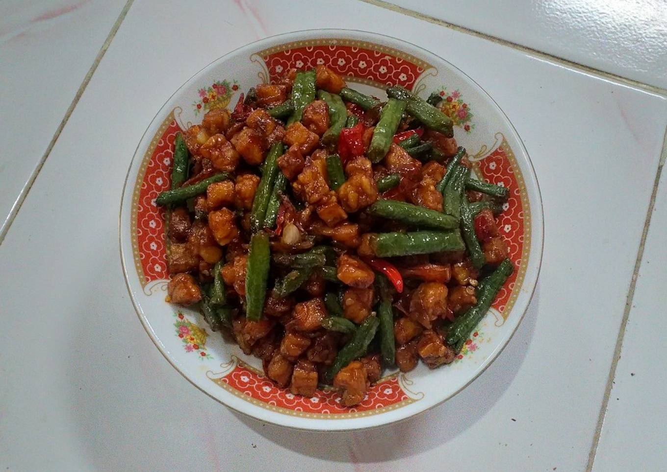 22. Tumis Ongseng Tempe Kacang Panjang