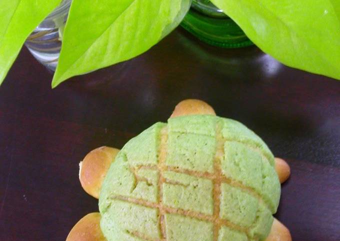 Turtle-Shaped Melon Bread in the Microwave