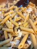 Penne with Mushrooms and Plaice