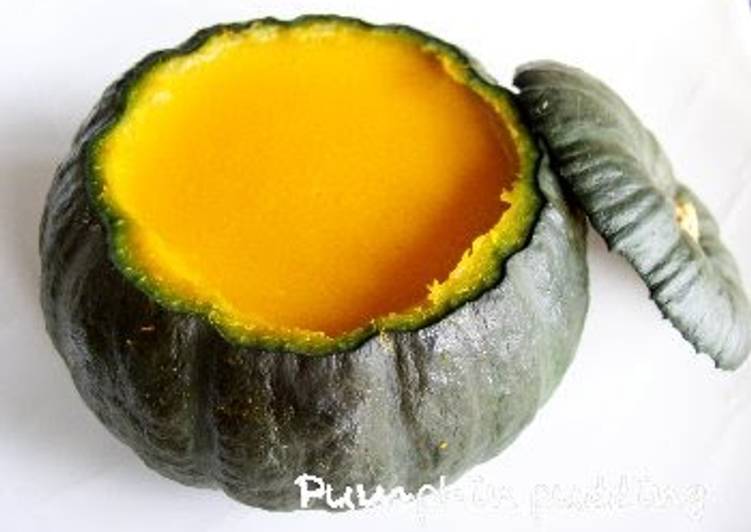 How to Prepare Super Quick Homemade Kabocha Pudding with a Whole Squash