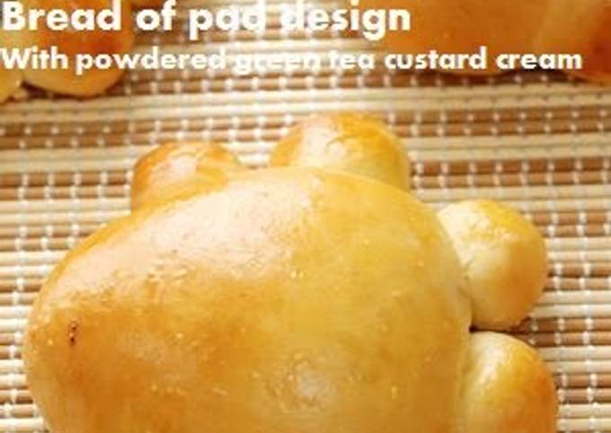 Recipe of Super Quick Paw Shaped Green Tea Custard Cream Bread
